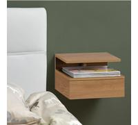 Ashlan Bedside Table - Floating - 1 Drawer - Oak