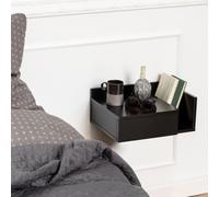 Ashlan Bedside Table - Floating - 1 Drawer - Shelf - Black