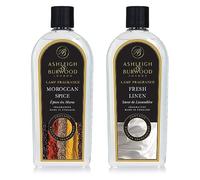 ASHLEIGH & BURWOOD - Lamp Fragrance 1000ml / 1 litre (Moroccan Spice) & ASHLEIGH & BURWOOD - Lamp Fragrance 1000ml / 1 litre (Fresh Linen)