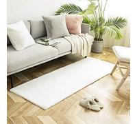 Ashler Faux Fur Rug, Ultra Soft Faux Rabbit Fur, White Area Rugs, 2.2 x 6 Feet Rectangle, Machine Washable Nursery Decor Throw Rugs for Bedroom, Kids Room, Living Room