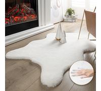 Ashler Faux Fur Rug, Upgraded Soft Faux Rabbit Fur White Area Rugs, 2 x 3 Feet, Machine Washable Nursery Decor Throw Rugs for Bedroom, Kids Room, Living Room