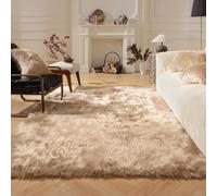 Ashler HOME DECO Soft Faux Rectangle Fur Chair Couch Cover Beige Area Rug for Bedroom Floor Sofa Living Room Rectangle 3 x 5 Feet