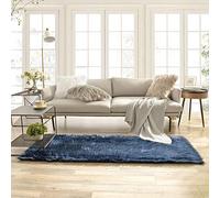 Ashler Soft Faux Sheepskin Sofa Throw Bedroom Floor Sofa Living Room Navy Blue Rectangle 60x180cm