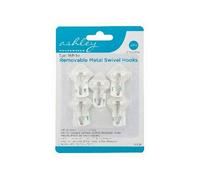 Ashley 5Pc White Removable Metal Swivel Hooks