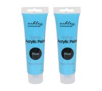 2x Acrylic Paints - 100ml - Blue - Professional Artist Art Craft Painting Supplies for Canvas Wood Glass Fabric Paper Clay Ceramic - By Ashley