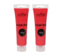 2x Acrylic Paints - 100ml - Red - Professional Artist Art Craft Painting Supplies for Canvas Wood Glass Fabric Paper Clay Ceramic - By Ashley