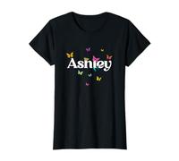 Ashley - Adorable Girl Name with Colorful Butterlies T-Shirt