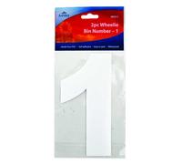 Ashley Homewares 2 Pc Wheelie Bin Numbers 1 - Pack White