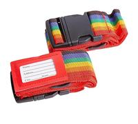 2x Multicolour 170cm Adjustable Luggage Straps - Adjustable Baggage Suitcase Bag Travel Case Belt Set with Tags - By Ashley