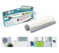 Ashley Housewares BB-RA228 14m Retractable Washing Line Wall Mounted for Indoor and Outdoor Compact 4 Lines - White