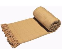 Ashley Mills Batten Throw Latte/Beige 70x100, Large 2 Seater Sofa/Bed Blanket 100% Cotton