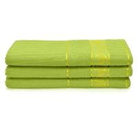 Ashley Mills Woven Tea Towels Pack of 3 Large 40 x 70cms Super Absorbent Cooks 100% Cotton (Lime)