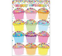 ASHLEY PRODUCTIONS Smart Poly™ Chart, 13" x 19", Confetti Happy Birthday, w/Grommet
