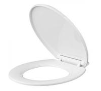 Ashley White Soft Close Plastic Toilet Seat - Oval Adjustable Bottom Elegant (length 44.5 cm x width 35.8 cm)