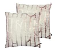 Ashley Wilde Meyer Twin Pack Feather Filled Cushions, Quartz/Powder, 50 x 50cm
