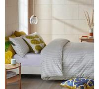 Orla Kiely - Tiny Stem Light Cool Grey Double 100% 220TC Cotton Duvet Cover - Grey