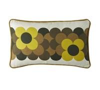 Ashley Wilde Retro Flower Stripe Dune Filled Cushion 30x50cm - Light Brown