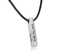 Ashleymade Personalised Bar Necklace with 4 Names Engraved Initial Vertical Necklaces for Women Men Custom Name Necklace Gifts for Birthday