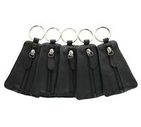 Ashlie Craft Logo Keyring with Zipped Leather Pouch ACK1 Pack of 5 Black