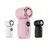 Ashloter Clip on Hat Fan, Mini Portable Clip Fan with Cooling Plate, Rechargeable Small Handheld Fan, 3000mAh Battery, 5-Speed Quiet USB Desk Fan for Umbrella, Travel, Stroller, Office(Pink)
