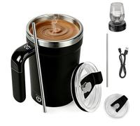 Ashloter Eletric Self Stirring Coffee Mug, Automatic Rechargeable Mix Mate self Stirring Cup Gift for Coffee Milk(Black)
