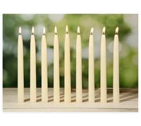Ashlux White Beeswax Taper Candles - Pack of 20 Drip-Free, 100% Pure Natural Wax, 8 Hours Burn Time, Sustainable, Natural Candles for Christmas, Weddings, Parties and Home Decoration