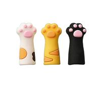 ASHLUYAK 3 Pieces Cute Cat Paw Pencil Cartoon Anti-Chew Silicone Pencil Cap for Children Student Pen Class with Clip Top Pen Clip