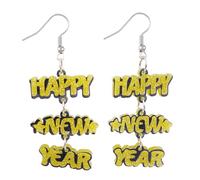 ASHLUYAK Happy New Year Earrings Handmade Sparkling Pendants Earwears Chinese Holiday Ears Ornaments Ear Hangers for Women