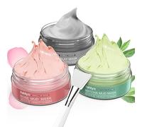 Ashlyn 3 PCS Clay Mask Set, Green Tea Clay Facial Mask, Rose Face Masks Skincare, Dead Sea Bubble Deep Cleanse Mask, Organic Facial Masks for Women, Face Mask Skin Care Set Gifts for Girls Teens