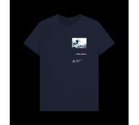 Ashmolean Wave Unisex T-Shirt (Front & Back Print) Ashmolean Museum Navy 2XL