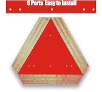 Ashoaza Slow Moving Vehicle Sign, Plastic Slow Moving Vehicle Triangle, SMV Sign for Golf Cart Tractor UTV, 14"x16" Diamond Grade Reflective Up to 8 Years Outdoor