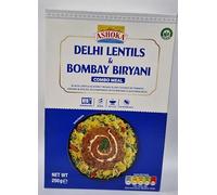 Ashoka Delhi Lentils & Bombay Biryani Combo Meal 250g - Ready to Eat Indian Vegetarian Meal - Authentic Flavours, Heat & Serve - Travel-Friendly & No Added Preservatives (Pack of 1)