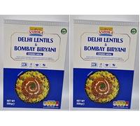 Ashoka Delhi Lentils & Bombay Biryani Combo Meal 250g - Ready to Eat Indian Vegetarian Meal - Authentic Flavours, Heat & Serve - Travel-Friendly & No Added Preservatives (Pack of 2)