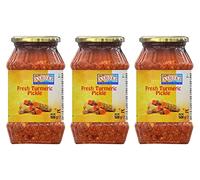 Ashoka Fresh Turmeric Pickle 500g (Pack of 3) - Perfect as a Side Condiment for Any Indian Dish - Eaten With Indian Dinner or With Indian Breakfast