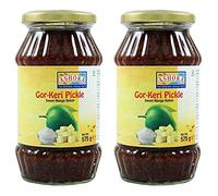 Ashoka Gor-Keri (Sweet Mango Pickle) 575g (Pack of 2)- Perfect as a Side Condiment for Any Indian Dish - Eaten With Indian Dinner or With Indian Breakfast