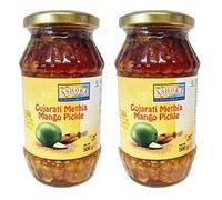 Ashoka Gujarati Methia Mango Pickle 500g (Pack of 2) - Perfect as a Side Condiment for Any Indian Dish - Eaten With Indian Dinner or With Indian Breakfast
