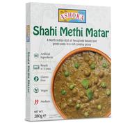Ashoka Indian Ready Meals Collection, Gluten-Free, Vegan & Vegetarian Curry Pack,Heat & Eat,12 Authentic Dishes (Pack of 1, Shahi Methi Matar)