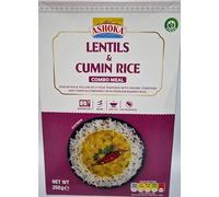 Ashoka Lentils & Cumin Rice 250g | Ready-to-Eat Combo Meal | Authentic Indian Dal Tadka with Jeera Rice | Heat & Serve | Vegetarian (Pack of 1)