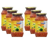 Ashoka Mango Pickle Hot 500g (Pack of 6) - Perfect as a Side Condiment for Any Indian Dish - Eaten With Indian Dinner or With Indian Breakfast
