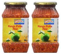 Ashoka Mango Pickle Mild 500g (Pack of 2) - Perfect as a Side Condiment for Any Indian Dish - Eaten With Indian Dinner or With Indian Breakfast