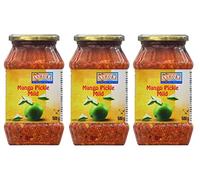 Ashoka Mango Pickle Mild 500g (Pack of 3) - Perfect as a Side Condiment for Any Indian Dish - Eaten With Indian Dinner or With Indian Breakfast