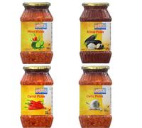 Ashoka Pickle Combo - Mixed, Brinjal, Garlic & Carrot (500g Each) | Authentic Indian Pickles | Spicy & Tangy Condiments | 100% Vegetarian