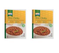 Ashoka Ready To Eat Aloo Chole 280g | Authentic Indian Potato & Chickpea Curry | Ready-to-Eat Meal | 100% Vegetarian | Microwaveable & Easy to Prepare (Pack of 2)
