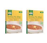 Ashoka Ready to Eat Meal Bombay Pav Bhaji 280g | Authentic Mumbai Street Food | Vegetarian Indian Curry (Pack of 2)