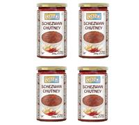 Ashoka Schezwan Chutney 250g - Spicy Indo-Chinese Chilli Garlic Sauce | Hot & Tangy Dip for Noodles, Rice & Snacks | Vegetarian (Pack of 4)