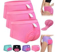 Ashopfun Chevaroo Underwear, Chevaroo Equestrian Underwear for Women,Chevaroo Padded Underwear,Cycling Breathable 3D Padded,Chevaroo Padded Equestrian Underwear for Horseback Riding Women (Pink*3, L)