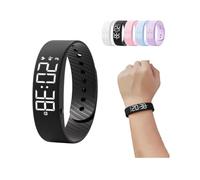Ashopfun Fitsleeps Alarm Clock Watch,2025 New Fitsleeps Alarm Bracelet,Silent Vibration Wake Up Wristband,Vibrating Alarms Reminder Watch,Snooze Free Smart Watches for Deep Sleepers (Black)