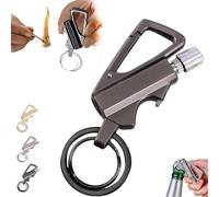 Ashopfun Keychain Lighter Match Strike,Permanent Match Infinity Lighter with Multitool Keychain Bottle Opener,Waterproof Reusable Matchstick,Infinity Kerosene Lighters for Outdoor Survival (Black)