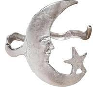 Ashopfun Moon And Star Cuff - Where Celestial Magic Meets Earthly Craft,Star And Moon Pattern Open Bracelet,Gold Silver Sun Mo-on Crescent Cuff Bracelets Adjustable Bracelet,Armband Jewelry (Silver)
