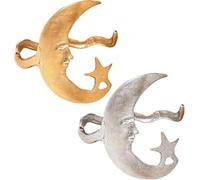 Ashopfun Moon And Star Cuff - Where Celestial Magic Meets Earthly Craft,Star And Moon Pattern Open Bracelet,Gold Silver Sun Mo-on Crescent Cuff Bracelets Adjustable Bracelet,Armband Jewelry (Mixed)